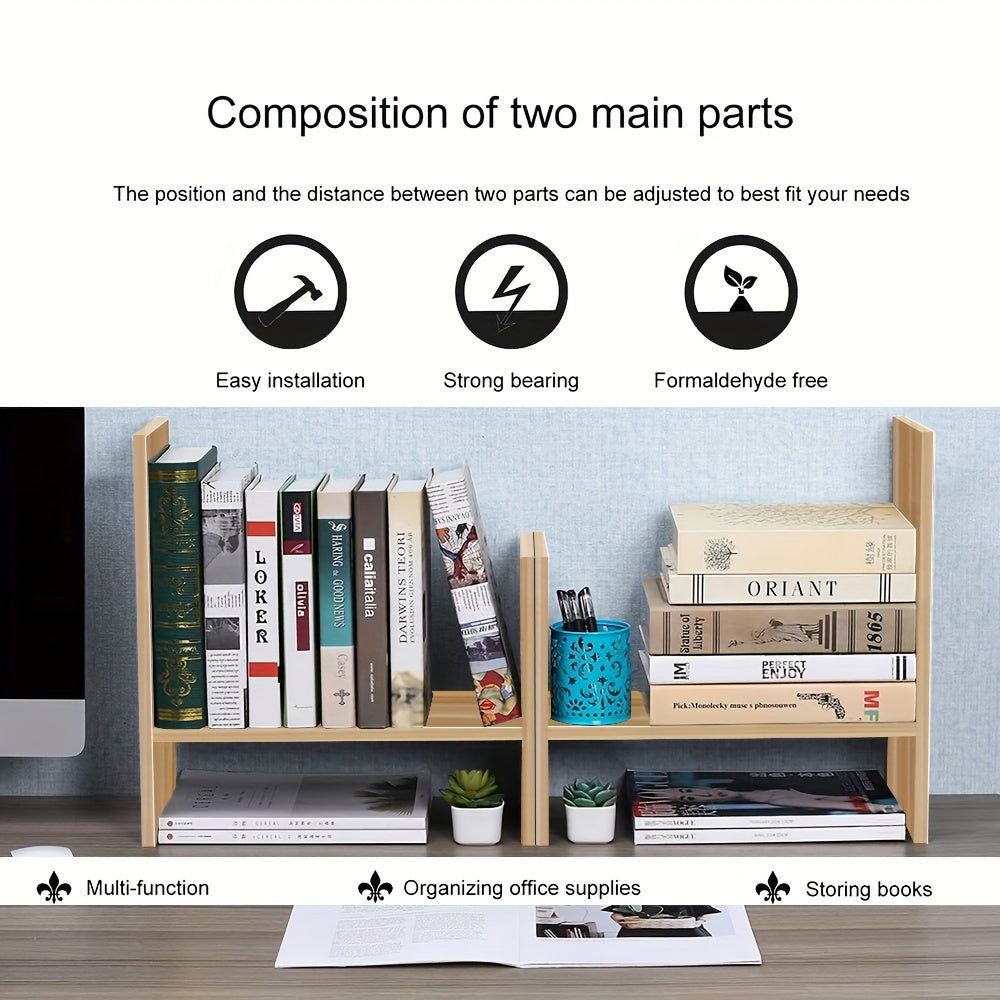 Wooden Desktop Organizer Storage Rack Shelf for Office Home Decor