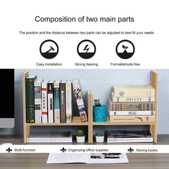 Wooden Desktop Organizer Storage Rack Shelf for Office Home Decor