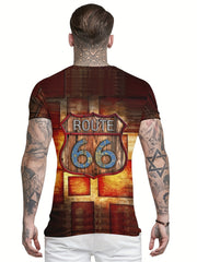 3D Print Tee Shirt Men's Casual Street Style Round Neck Summer Tee