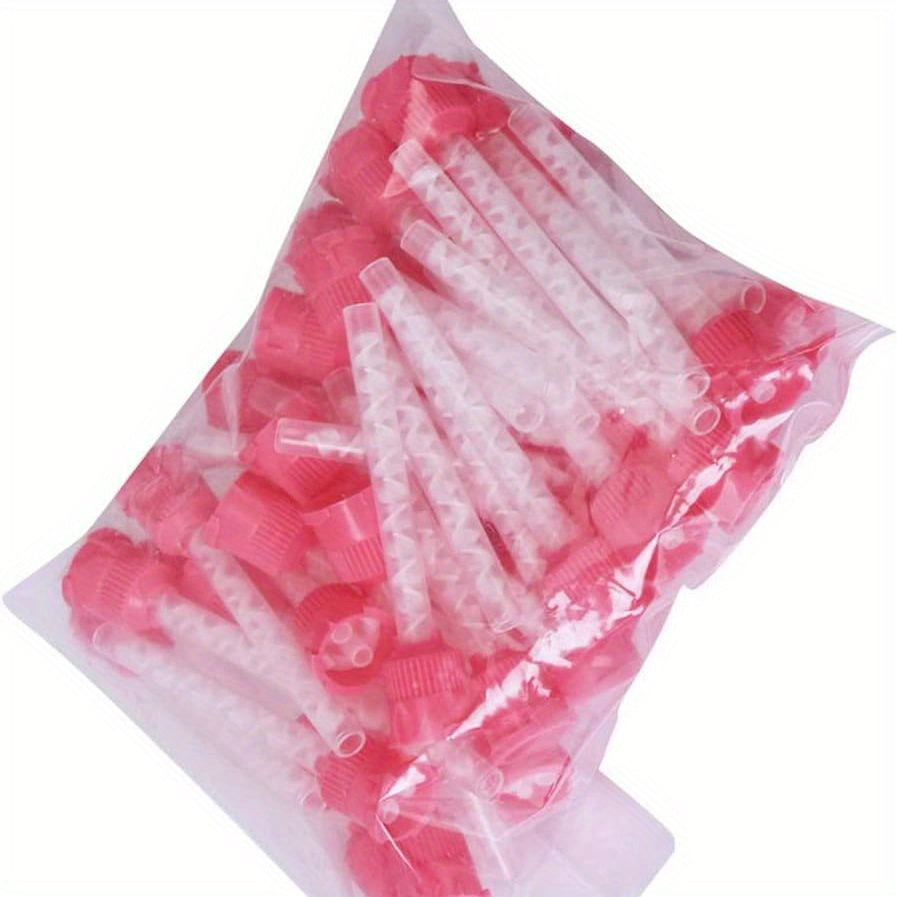 50pcs Dental Mixing Tips Pink Impression 1 1 Mixing Uniformly