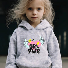 Hearts Wings Pattern Hooded Sweatshirt Girls Hoodies & Sweatpants