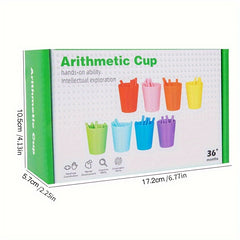 Wooden Educational Toy with Sorting Cup for Number Recognition and Matching