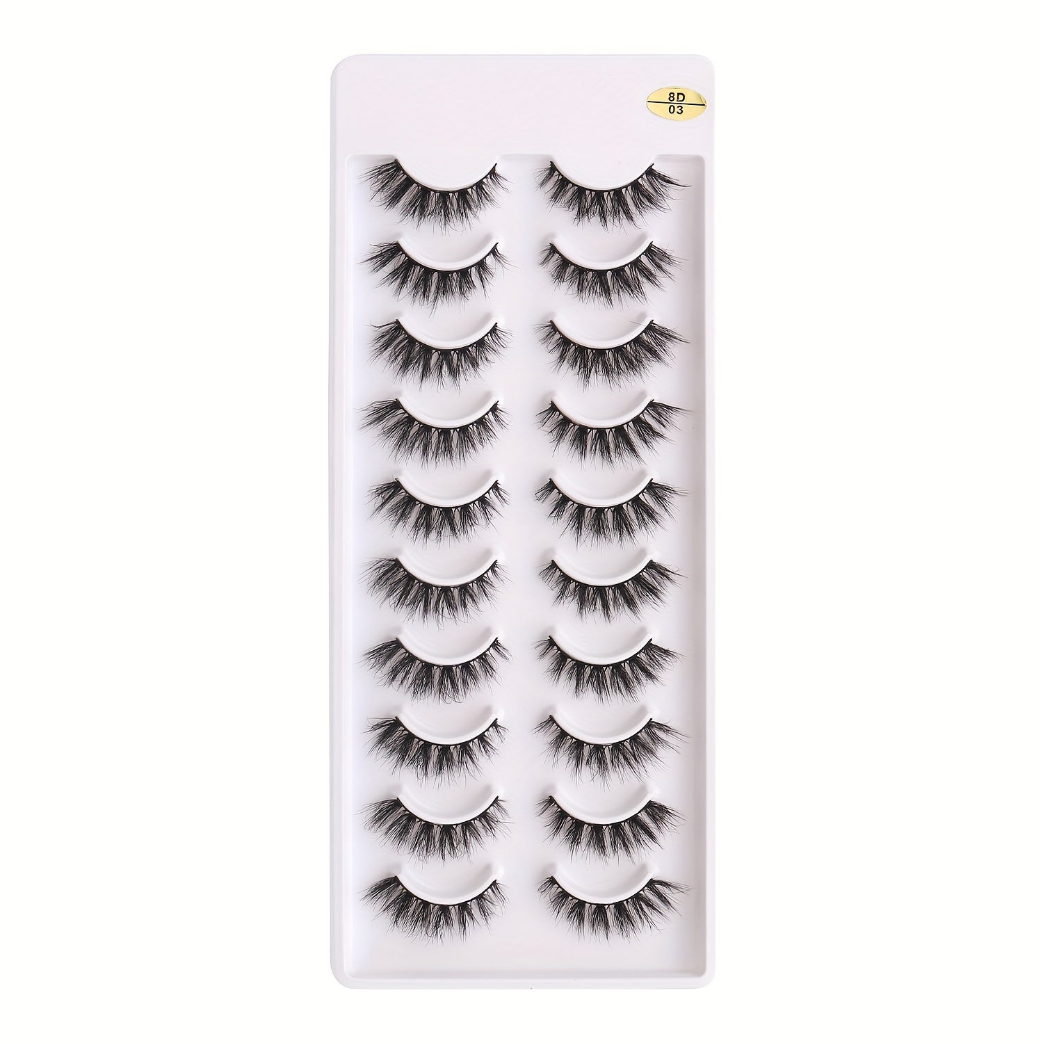 10 Pairs Fluffy False Eyelashes Dramatic 8D Faux Mink Eyelashes