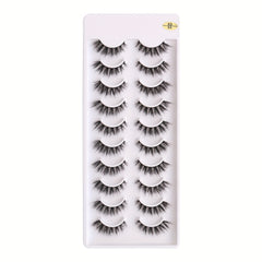 10 Pairs Fluffy False Eyelashes Dramatic 8D Faux Mink Eyelashes
