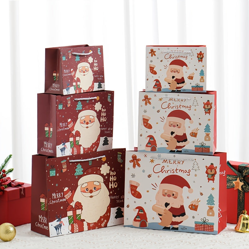 Santa Claus Elk Tote Bag Paper Bag Thickened Gift Bag Christmas Holiday Gift Bag