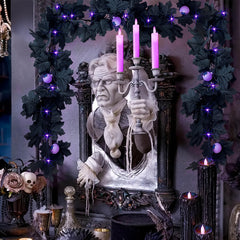 Halloween Eyeballs Purple Lights Garland 20 LED Maple Leaf 173cm Decor