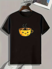 Halloween Tea Cup Pattern Print Men's Comfy Sports T shirt