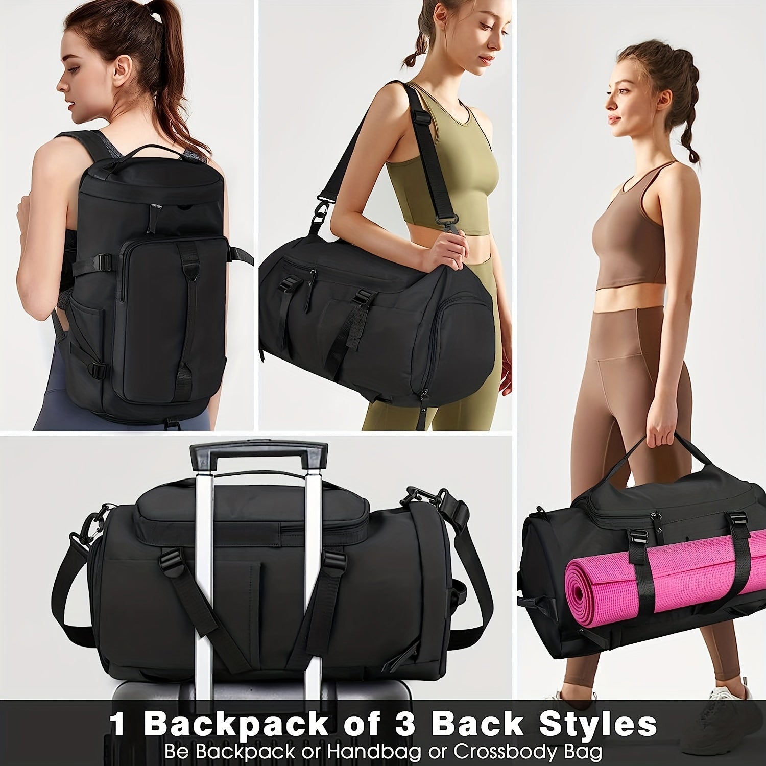 Sports Duffels Bag Shoulder Bag with Shoe Compartment