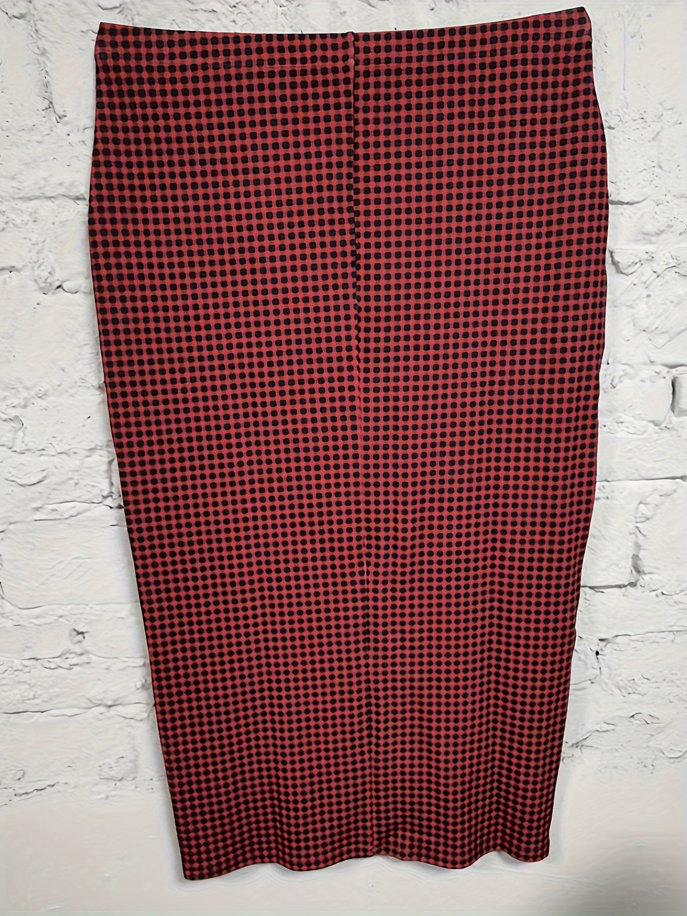 Women's Plus Plaid Print High Rise Bodycon Midi Skirt