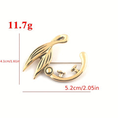 Tail Shaped Collar Pin Evening Dress Brooch Pin Party Clothing Decoration