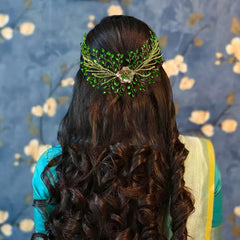 Green Rhinestone Flower Headband for Women