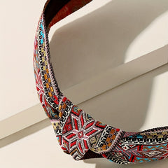 Embroidery Knotted Headband Striped Middle Knot Women's