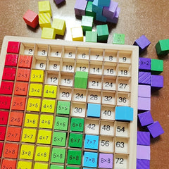 Wooden Multiplication Cube Puzzle Educational Math Learning Toy