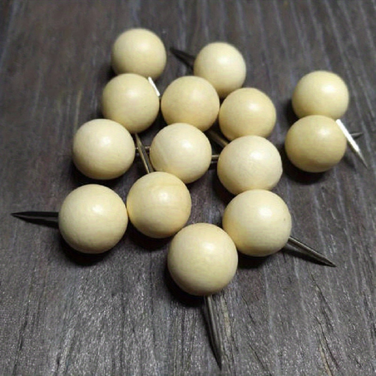 20pcs Wooden Round Ball Push Pin for Hanging Cork Version Decoration