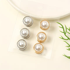 6pcs Faux Pearl Magnet Buckle Scarf Clips Casual Shawl Clips Hijab Pin