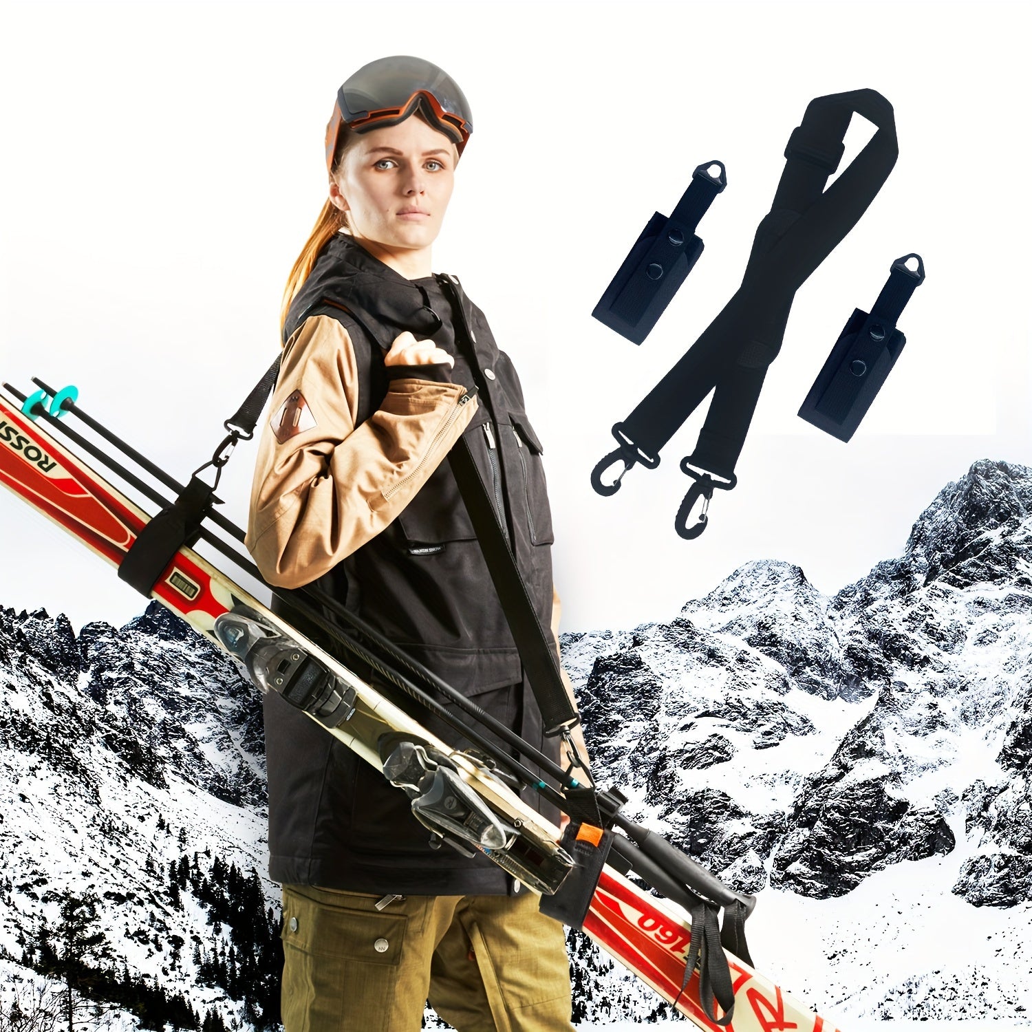Adjustable Ski Strap Portable Snowboard Sled Harness