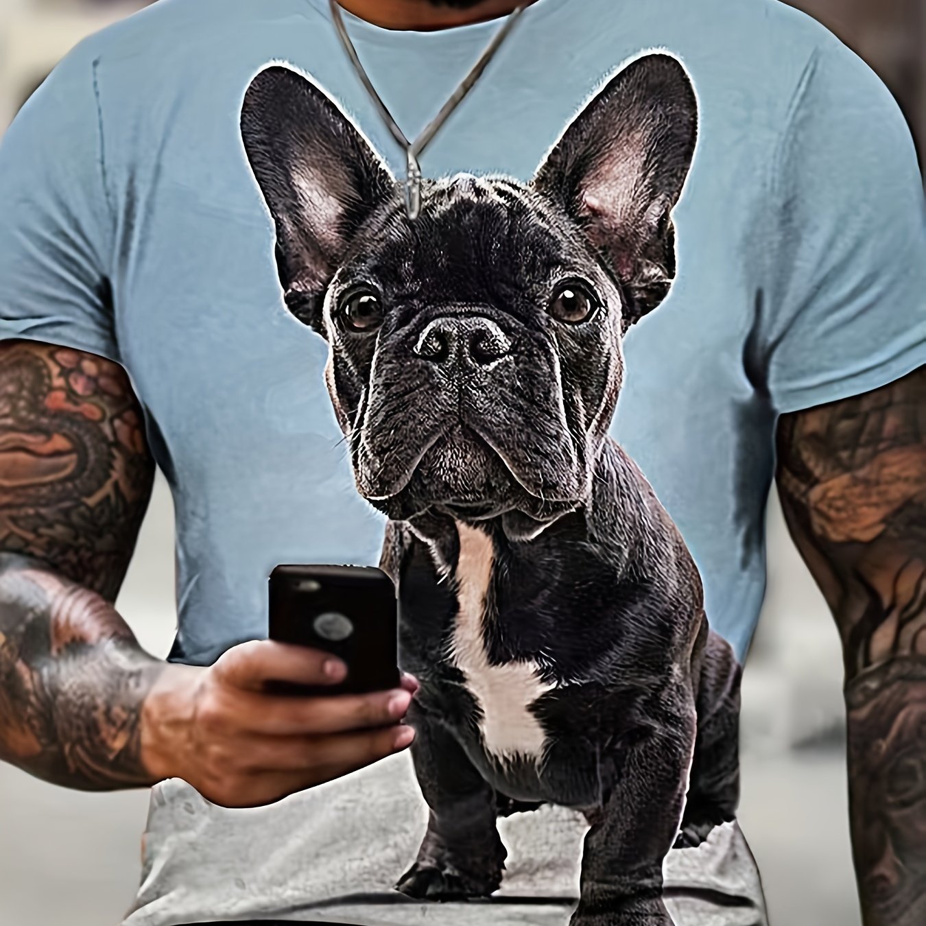 Men's Dog Graphic T Shirt - Active & Stretchy Summer Tee
