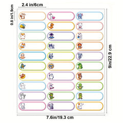 24pcs/60pcs School Waterproof Name Sticker Handwriting Mesh Bag Archive Label