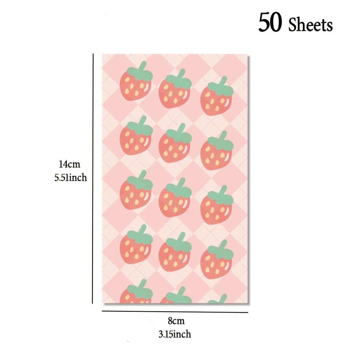 Strawberry Planner Memo Pad 15inch 50 Sheets Weekly Plan Stationery School Offic