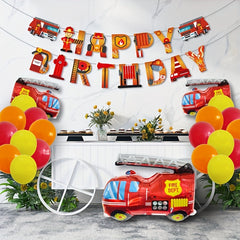 Traffic Car Series Balloons and Flags Birthday Party Decor