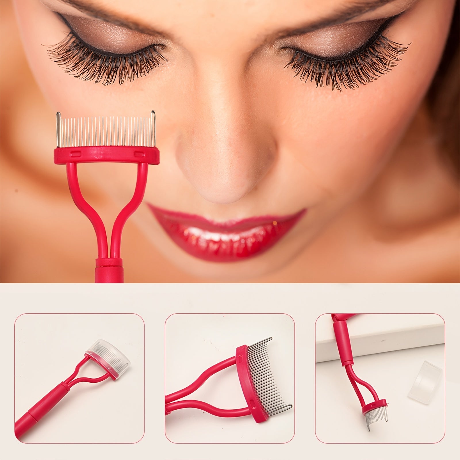 Steel Eyebrow Comb Arc Foldable Eyelash Separator Tool