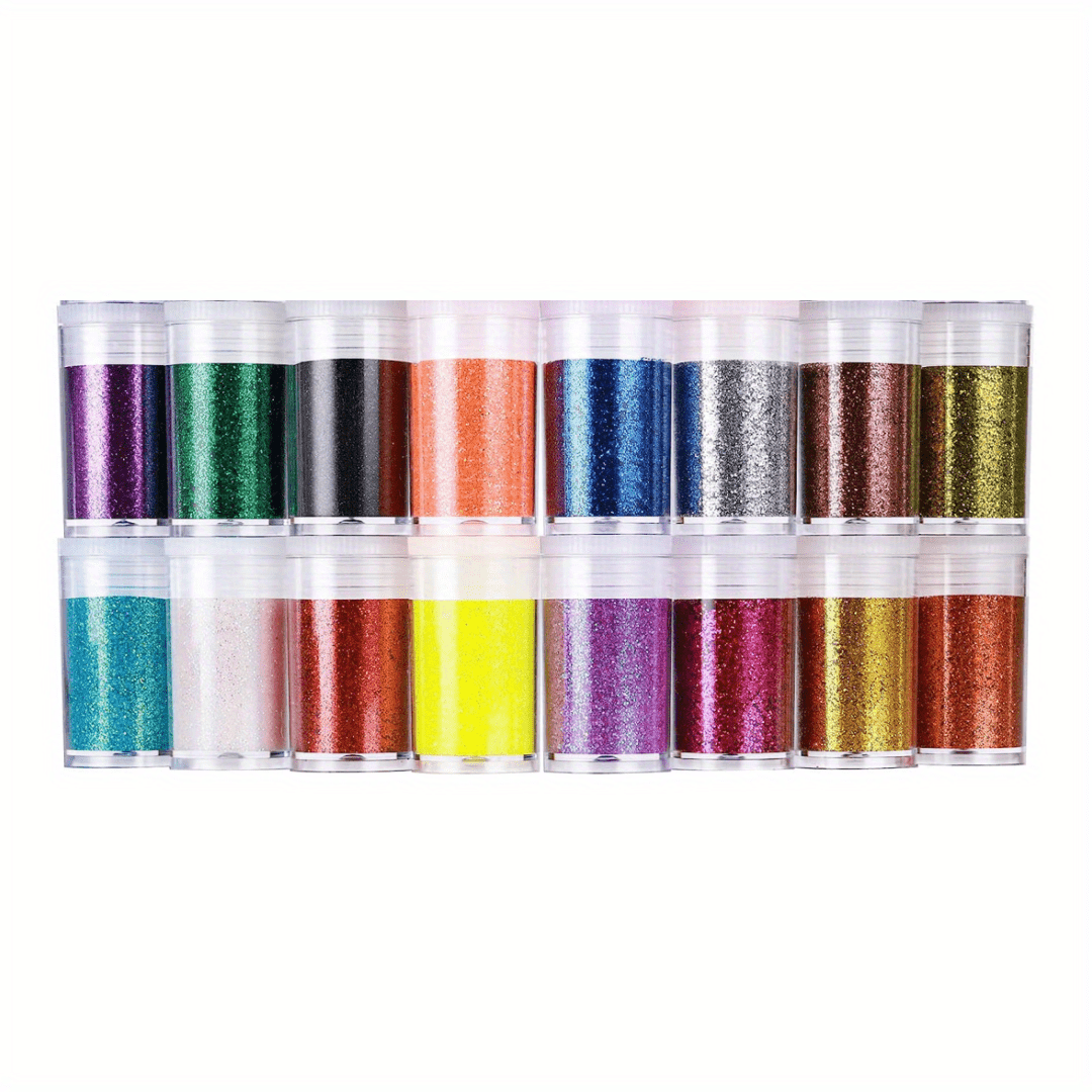 32pcs Glitter Powder & Chunky Glitter Resin Nail Craft Sparkle Sequins Epoxy