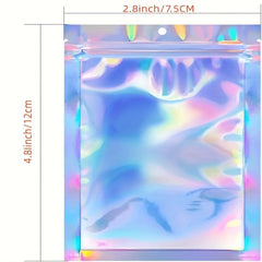 50pcs Holographic Self-sealing Packaging Bags for Phone Cases & Accessories