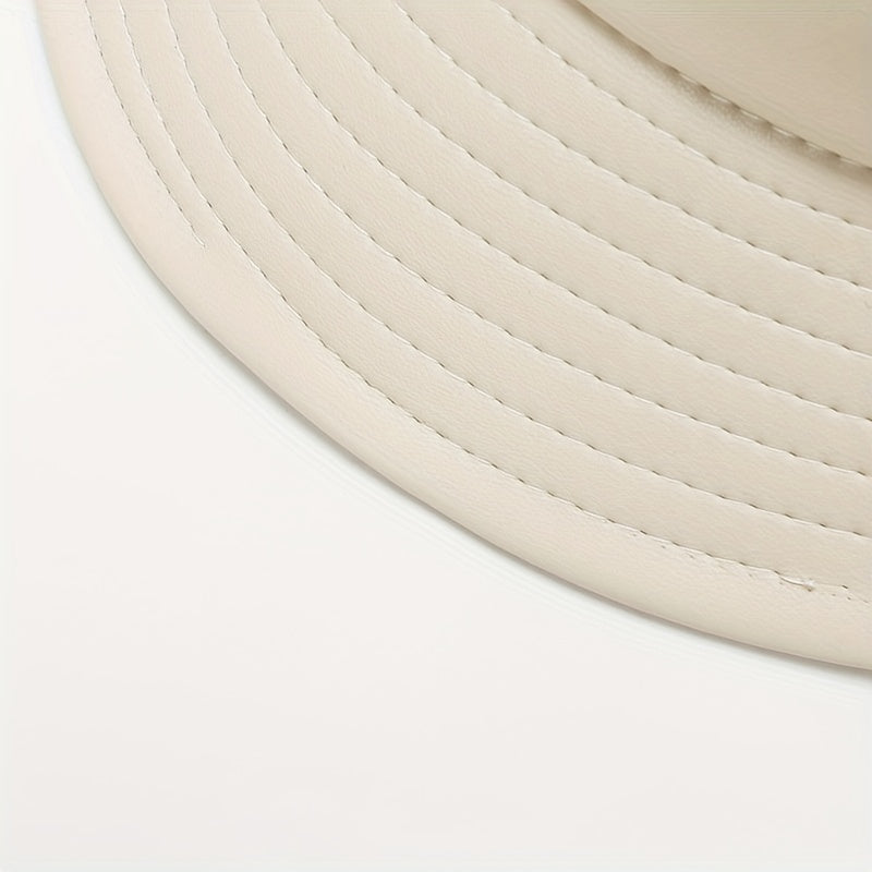 Soft Waterproof PU Bucket Hat Solid Basin Hat Lightweight Unisex Fisherman Cap