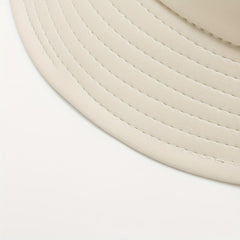 Soft Waterproof PU Bucket Hat Solid Basin Hat Lightweight Unisex Fisherman Cap