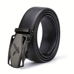 Men's Cowhide Belt with Automatic Buckle for Business & Casual