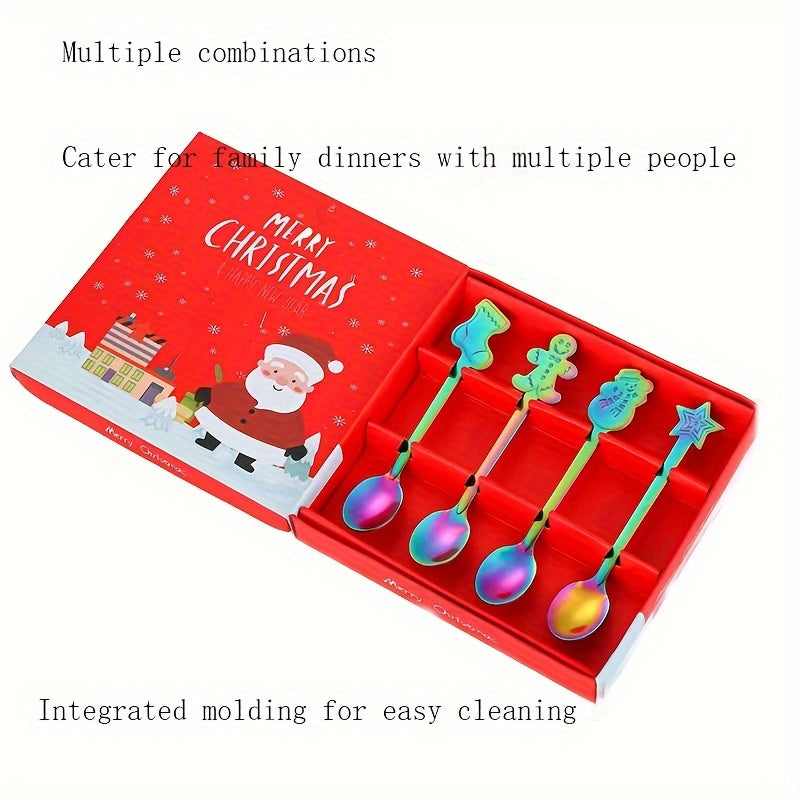 Christmas Snowman Fawn Stainless Steel Spoon Set