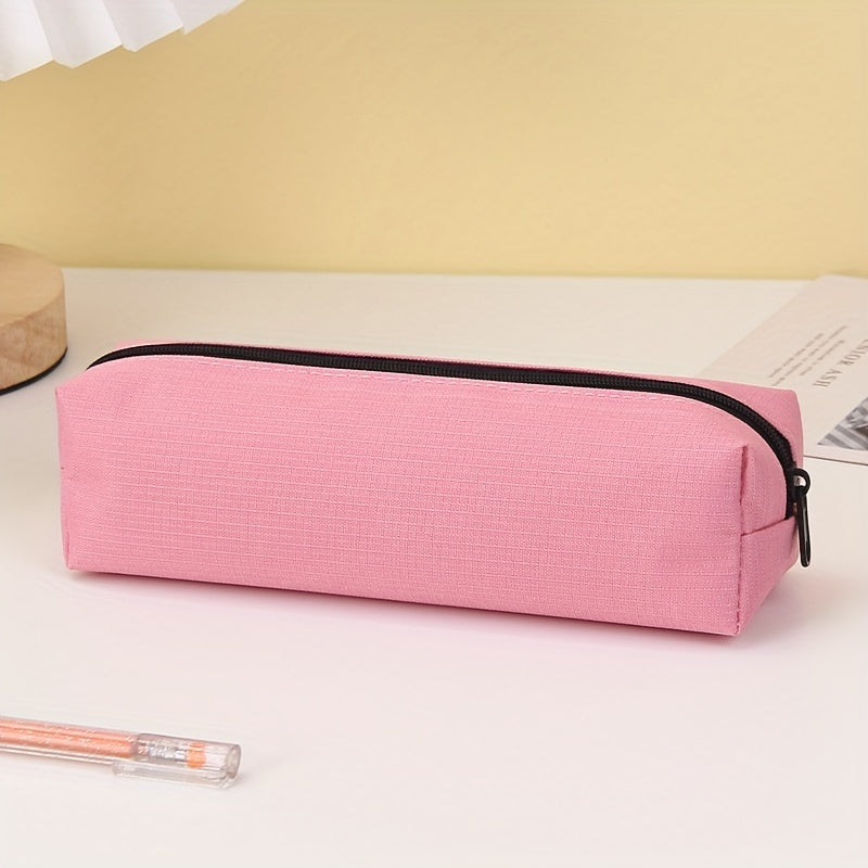 Solid Stationery Bag Compact Portable Pencil Bag