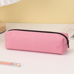 Solid Stationery Bag Compact Portable Pencil Bag