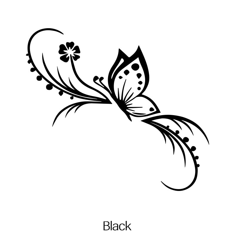 Butterfly Flowers Car Sticker Reflective Vinyl Decals Art Decoration
