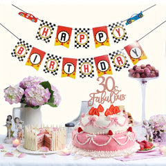 1pc Glitter Gold Paper Rose Cake Topper for Birthday Party