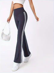 Striped Flare Yoga Pants High Waist Bootcut Fitness Pants
