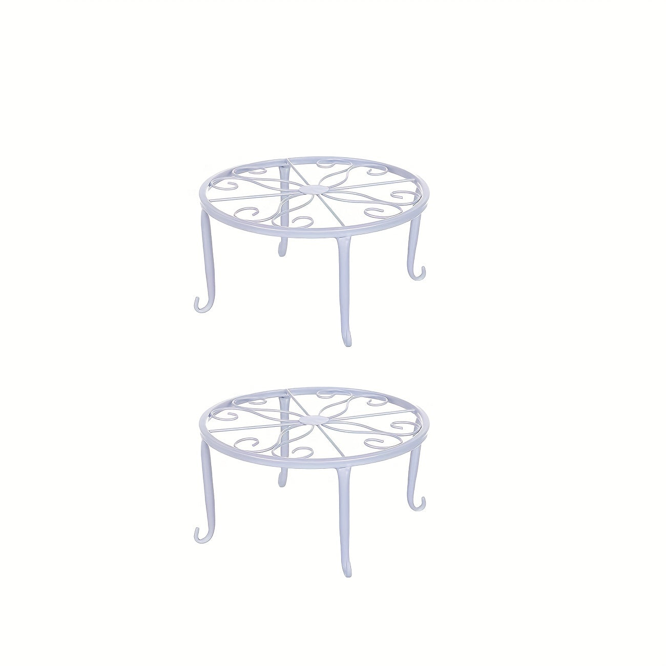 2pcs Metal Plant Supports Heavy Duty Round Iron Pot