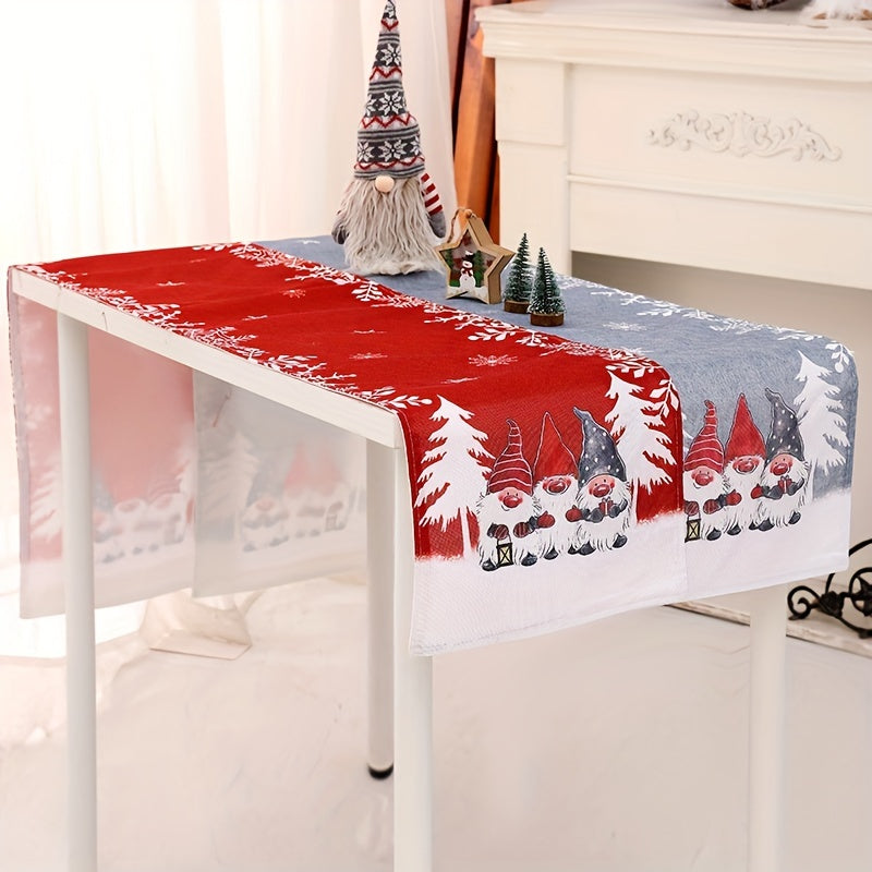 Christmas Table Runner Gnome Pattern Holiday Decor