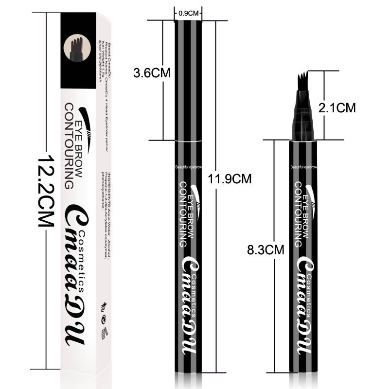 CmaaDu 4 Fork Eyebrow Pencil Waterproof Makeup