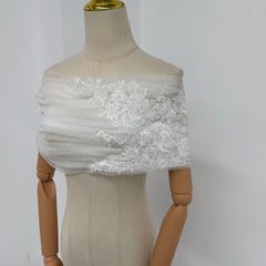 Royal Bridal Off Shoulder Wedding Veil Shawl Lightweight Tulle Ivory