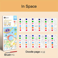 12pcs Watercolor Coloring Book with Paint Pens
