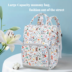 Stylish Mother Baby Backpack Independent Bottle Storage Insulated Large Capacity