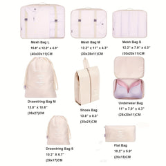 8 Set Packing Cubes For Suitcases Luggage Packing Organizers With Laundry Bag