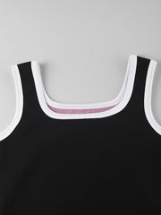 Colorblock Trim Thermal Top Sleeveless
