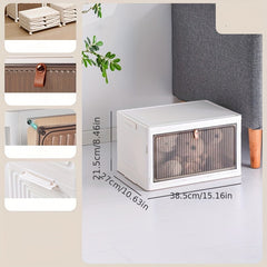 Stackable Plastic Shoe Storage Box w/ Wheels, Space Saving