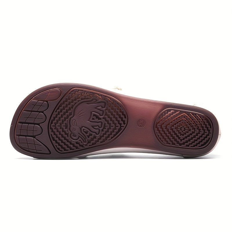 Women's Retro Hollow Out Flat Sandals Soft Sole Slip On Shoes