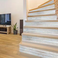 Wood Grain Staircase Sticker Self-adhesive Wallpaper Waterproof Home Decor