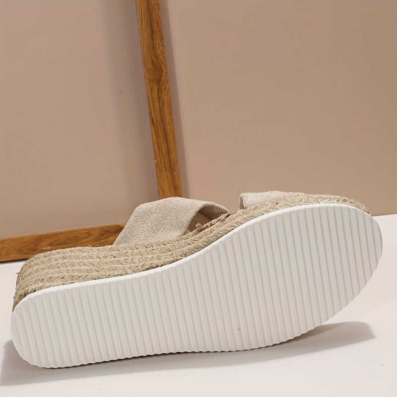 Women's Platform Slip On Sandals Summer Wedge Shoes
