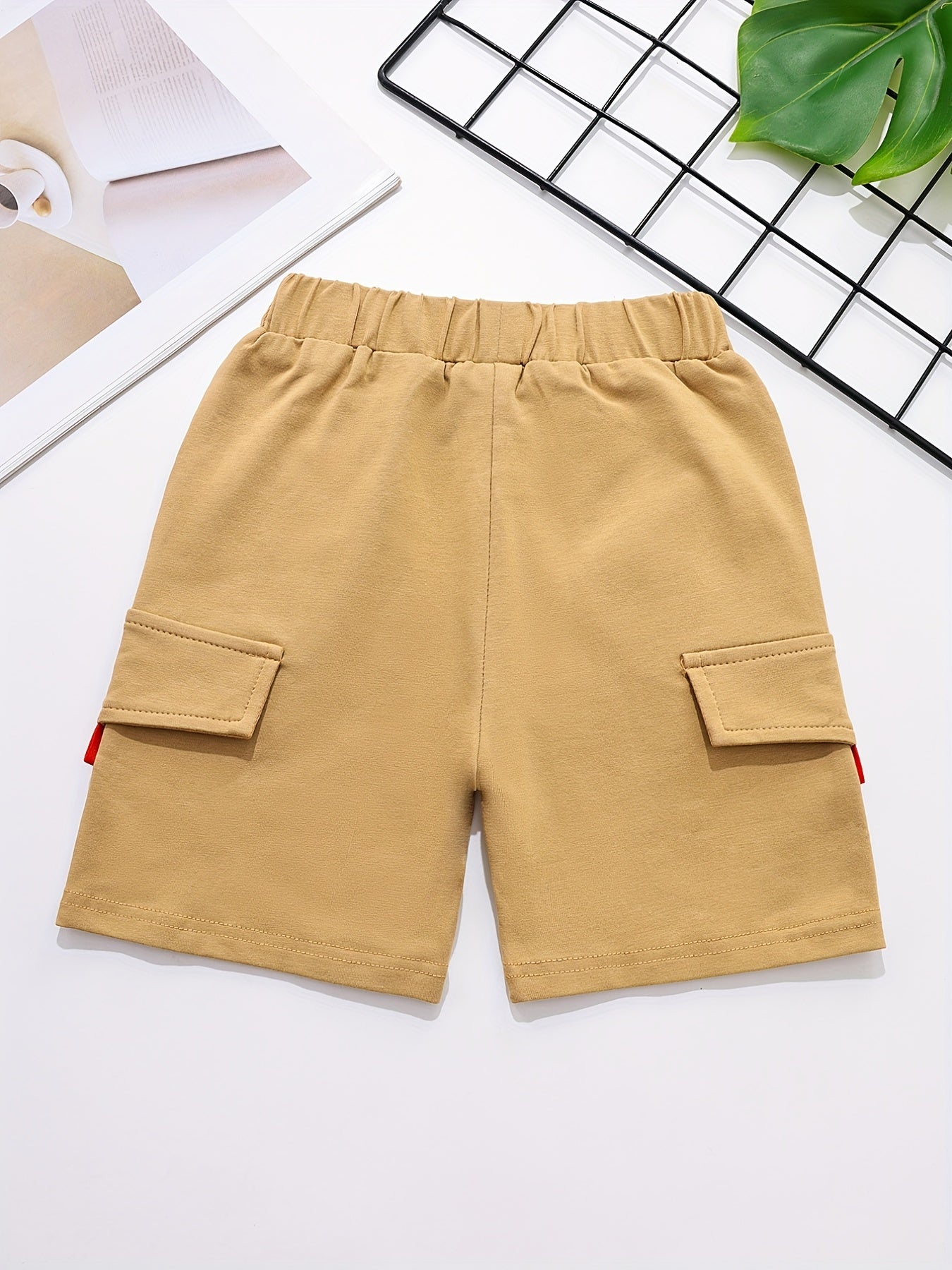 Boys Cargo Shorts with Pocket, Elastic Waist for Summer