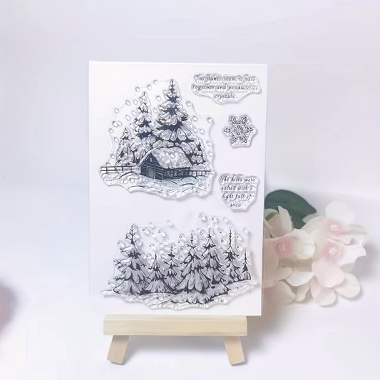 Christmas Tree Forest Snowflake Transparent Seal for Holiday Decor